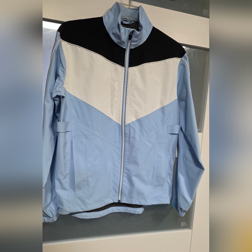 Light Blue & White Women's Lightweight Jacket